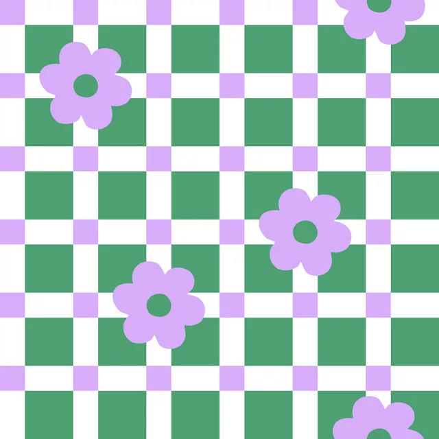 Schachbrett Blume Lila Grün