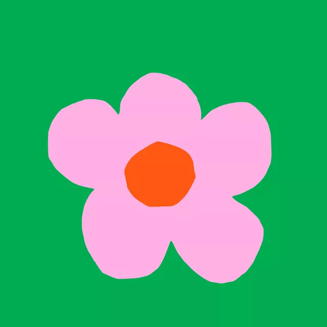 Kissen Bright pink flower green