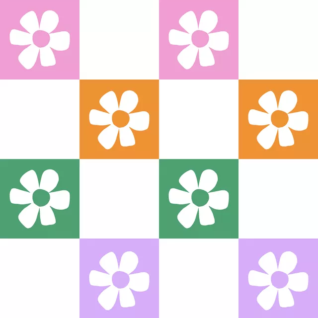 Schachbrett Blumen