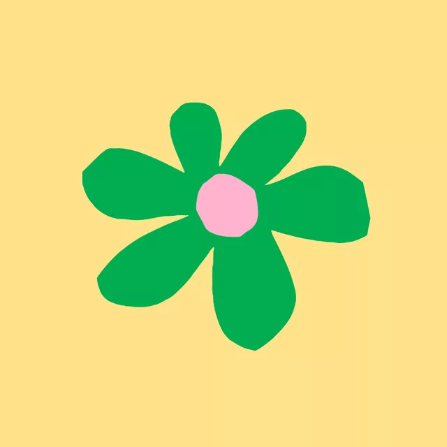 Kissen Joyful green flower yellow