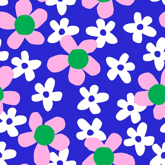 Kissen Bright blooms blue pink