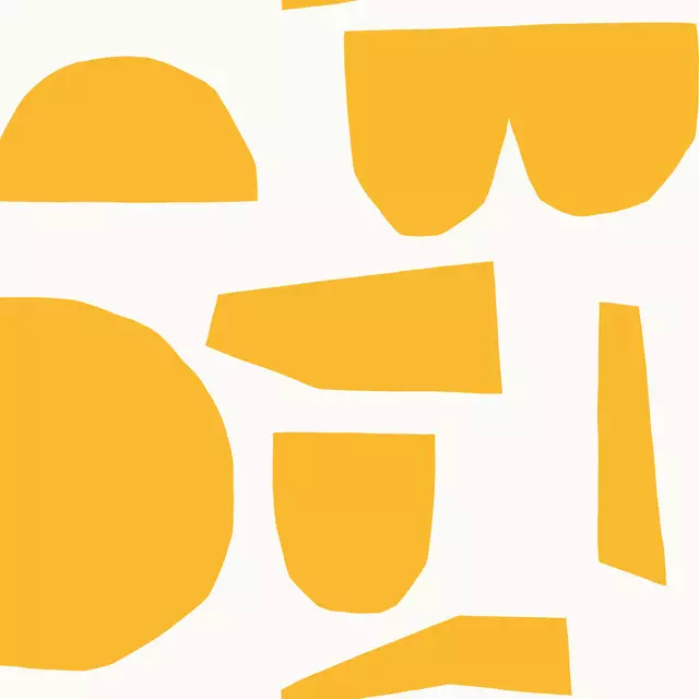 Tischdecke Mustard Shapes on White