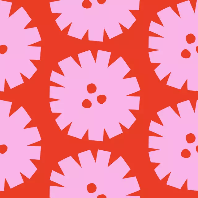 Tischset Circle Flowers Red