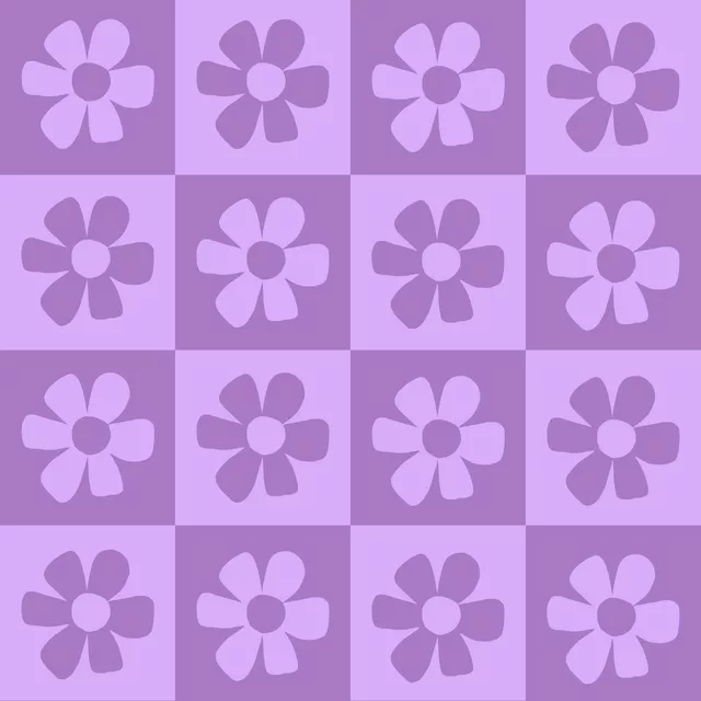 Schachbrett Blumen Lila