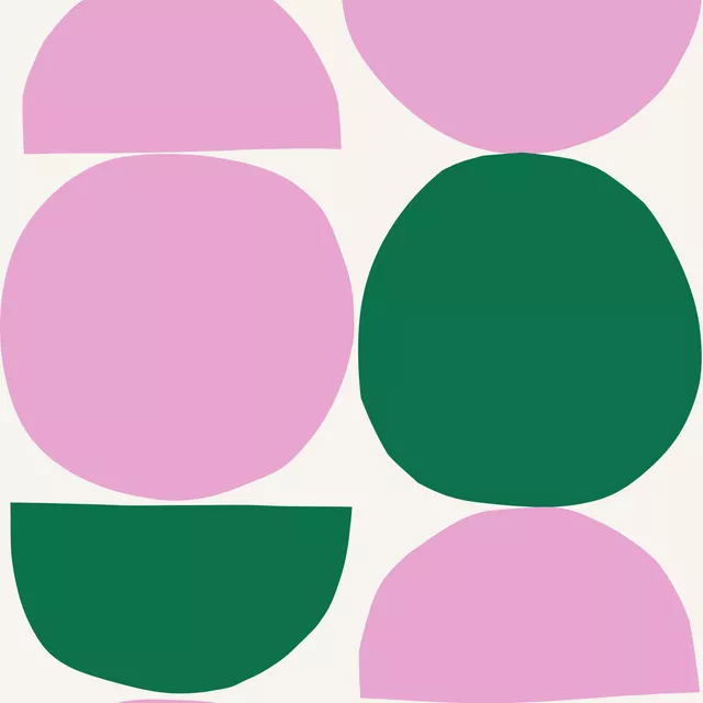 Kissen Green & Pink Circle Shapes