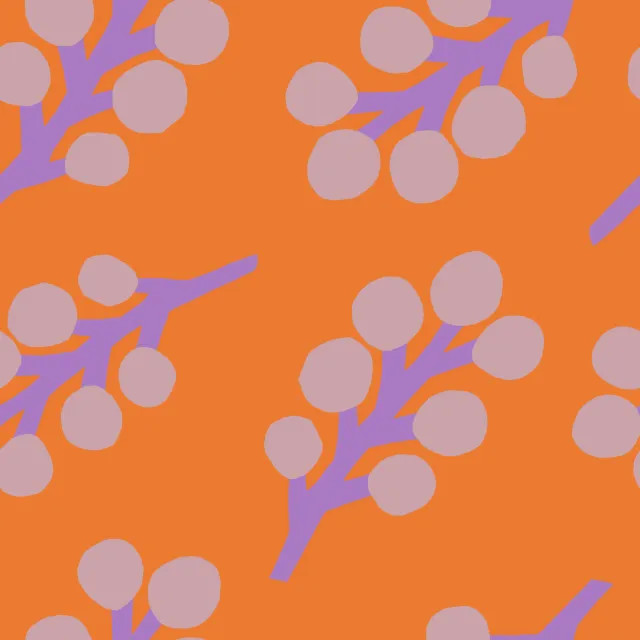 Bettwäsche Frühling Zweige Muster orange