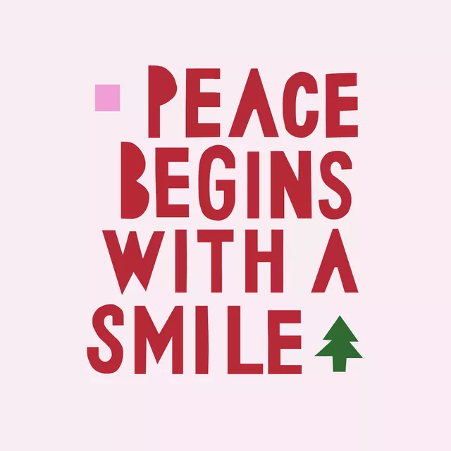 Kissen Peace and Smile auf hellrosa