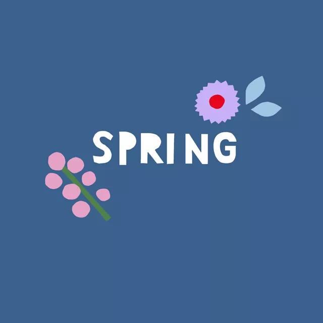 Kissen Spring dunkelblau