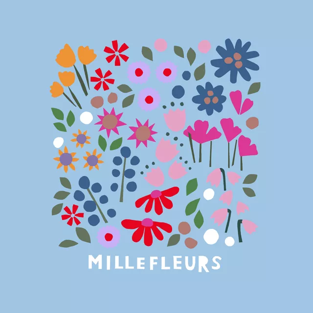 Kissen Millefleurs hellblau