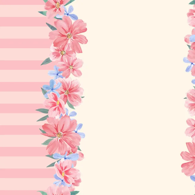 Tischdecke Blumenborte weiß rosa