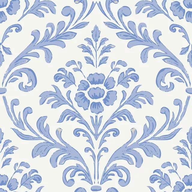 Cottage Damast blau