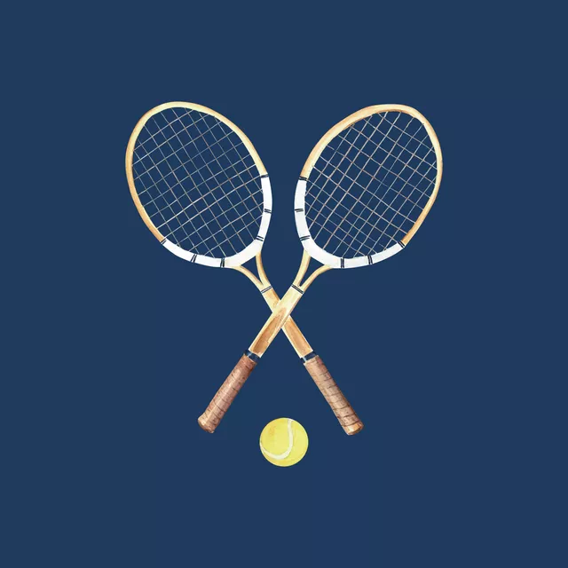 gekreuzte Tennisschläger blau