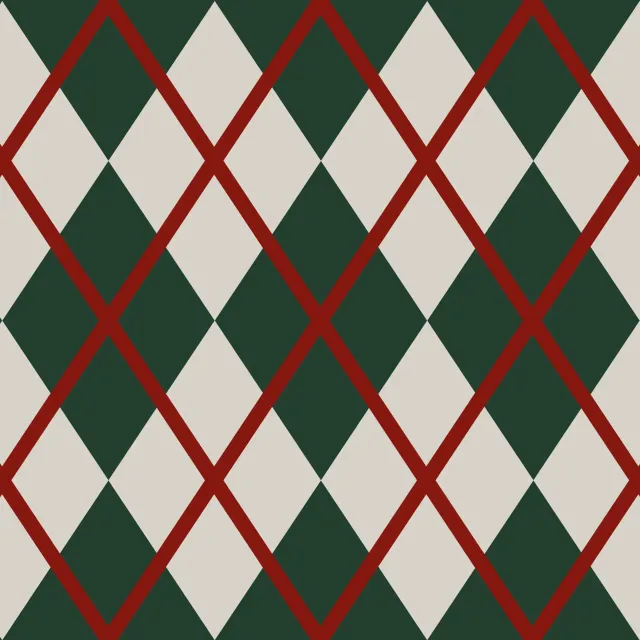 Sitzkissen Argyle Muster dunkel grün rot