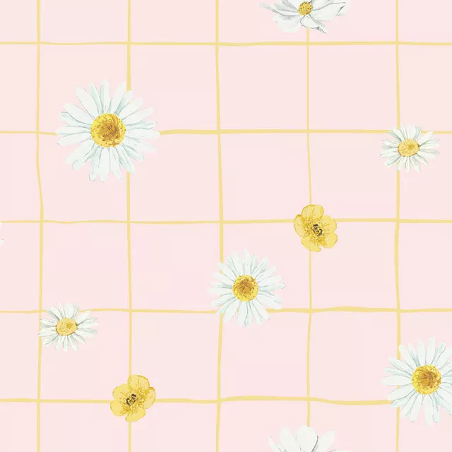 Wiesenblumen kariert rosa