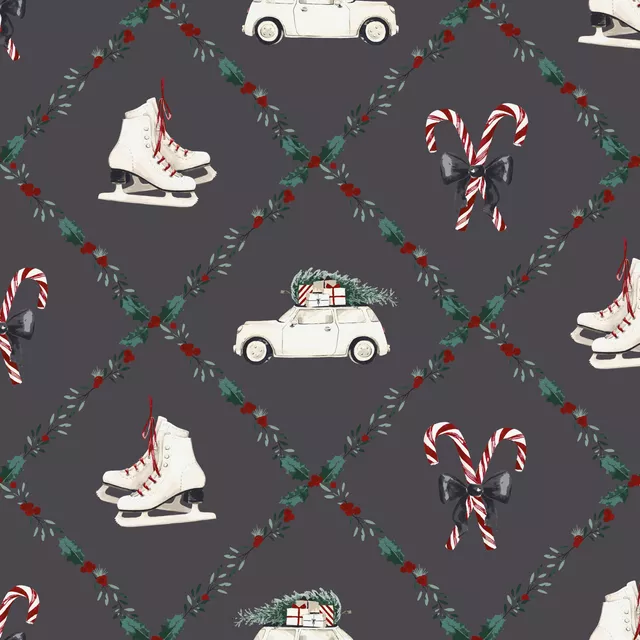 Kissen Joys of Christmas grau
