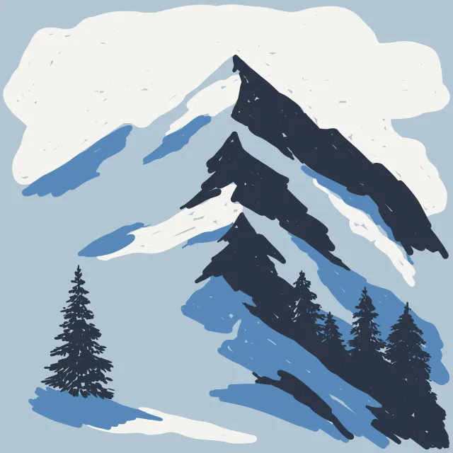 Bodenkissen Winter Berg
