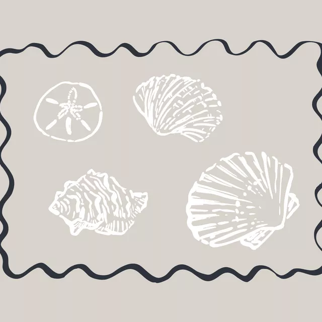 Wellenrand Muscheln beige