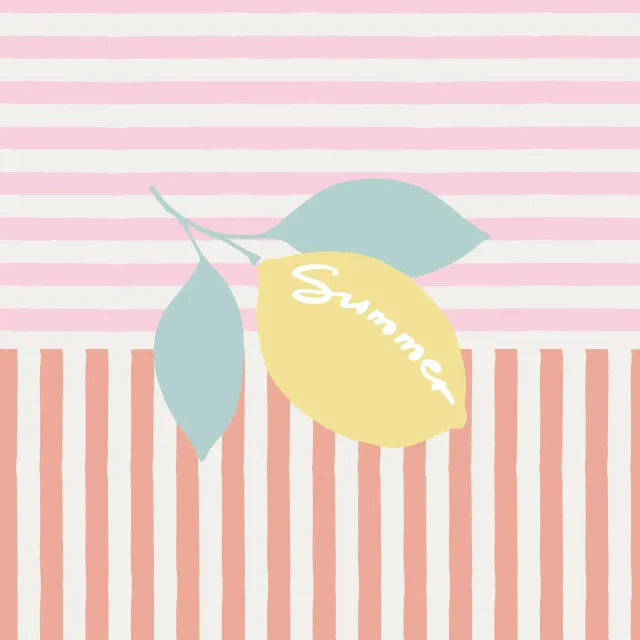 Kissen Summer Lemon gestreift