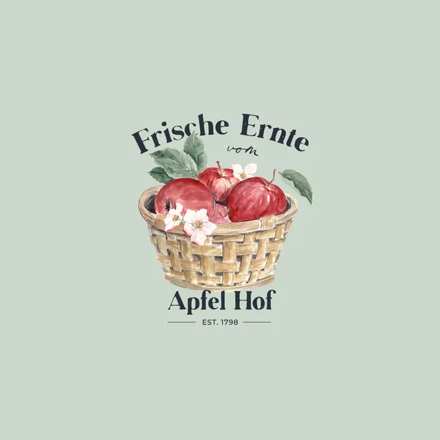 Kissen Ernte Apfel Korb milky grün