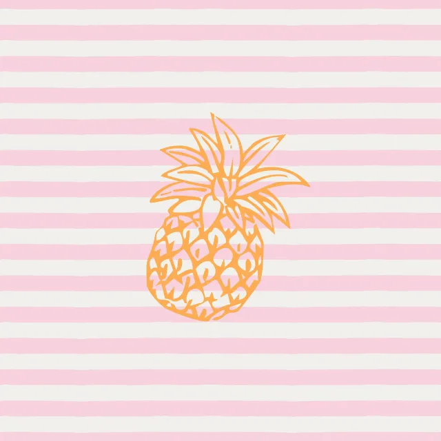 Kissen Ananas gestreift rosa