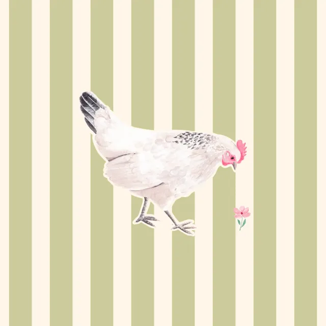 Kissen Huhn gestreift grün
