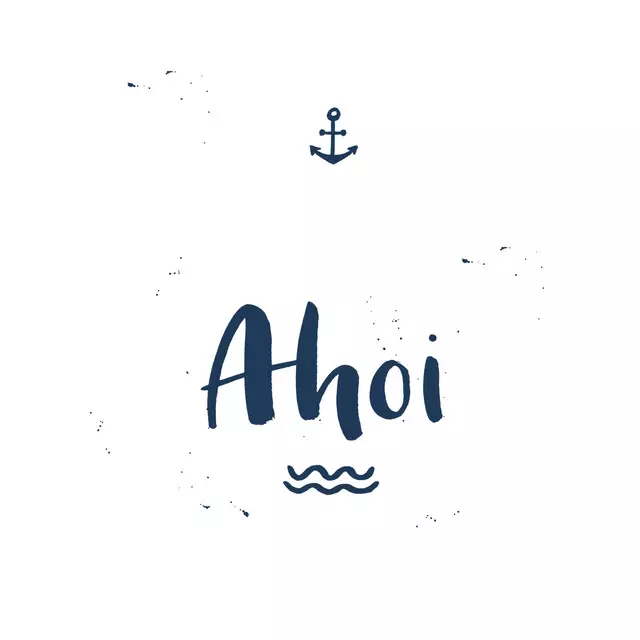 Kissen Ahoi Weiß Blau