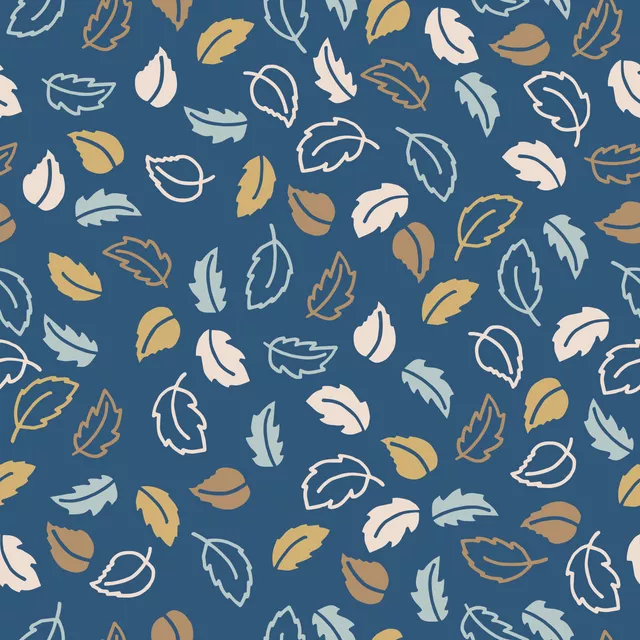Tischdecke Herbstblätter blau