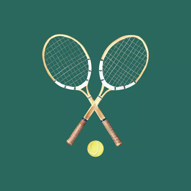 gekreuzte Tennisschläger grün