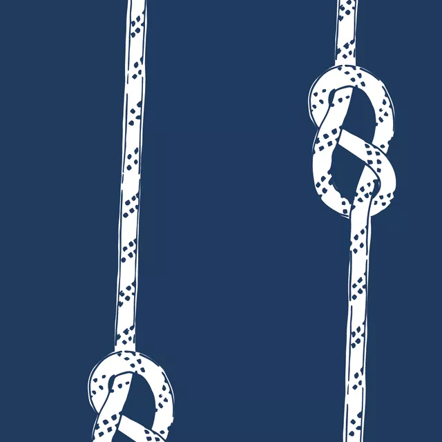 Achterknoten navy blau