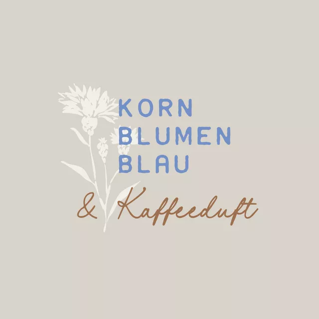 Kissen Kornblumen Blau und Kaffeeduft