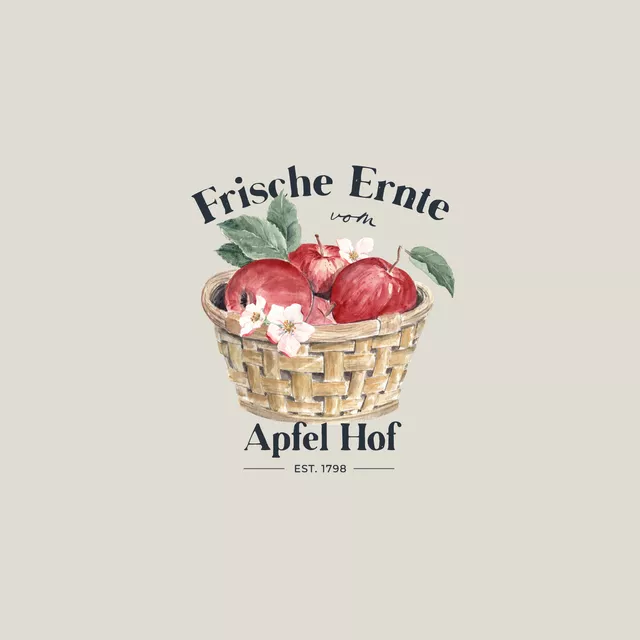 Kissen Ernte Apfel Korb kühl beige