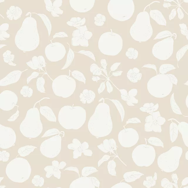 Kissen Herbst Apfel und Birnen beige