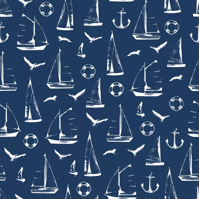 Segelboot Silhouetten Blau