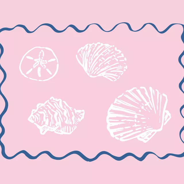 Wellenrand Muscheln pink
