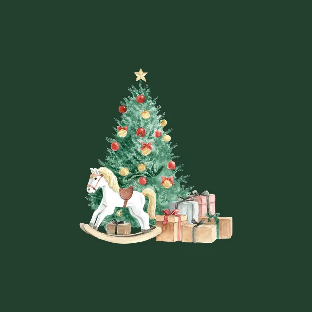Kissen Weihnachtsbaum Geschenke grün