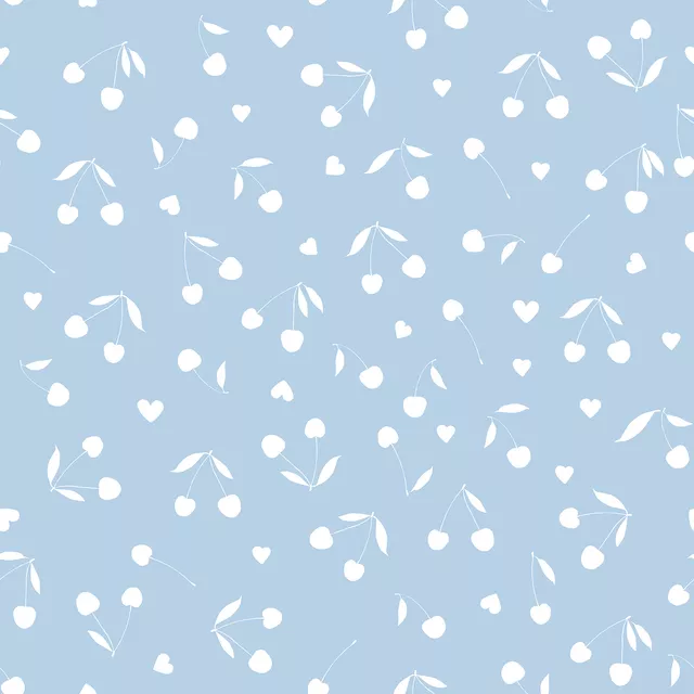 Bettwäsche Kirschen mit Herz blau