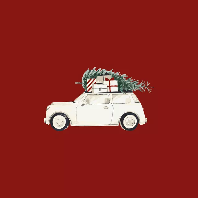 Geschirrtücher Weihnachtsauto rot