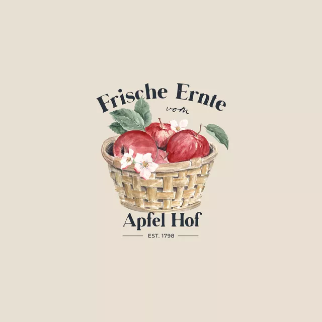 Kissen Ernte Apfel Korb warm beige