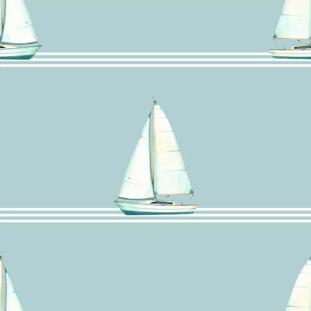 Dekovorhang Kleine Segelyacht Türkis