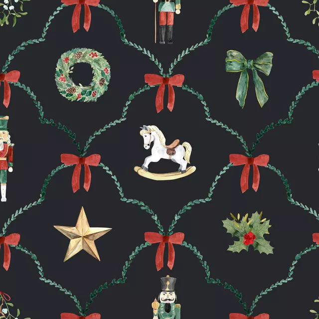 Tischdecke Weihnachts Nostalgie anthrazit