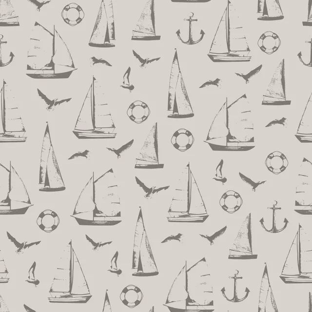 Segelboot Silhouetten Beige