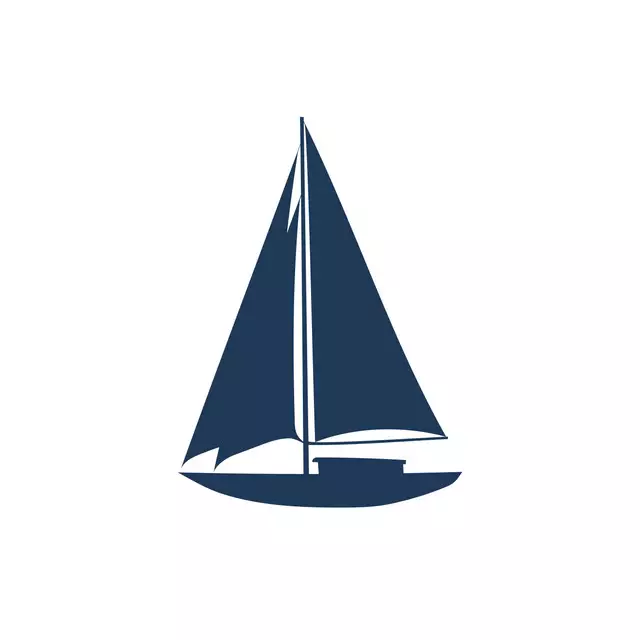 Kissen Segelboot white navy