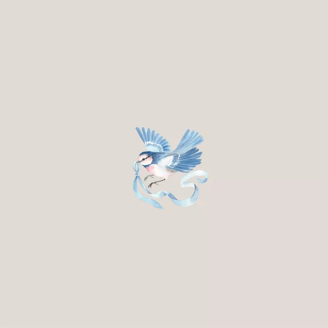 Kissen Fliegender Vogel mit Band