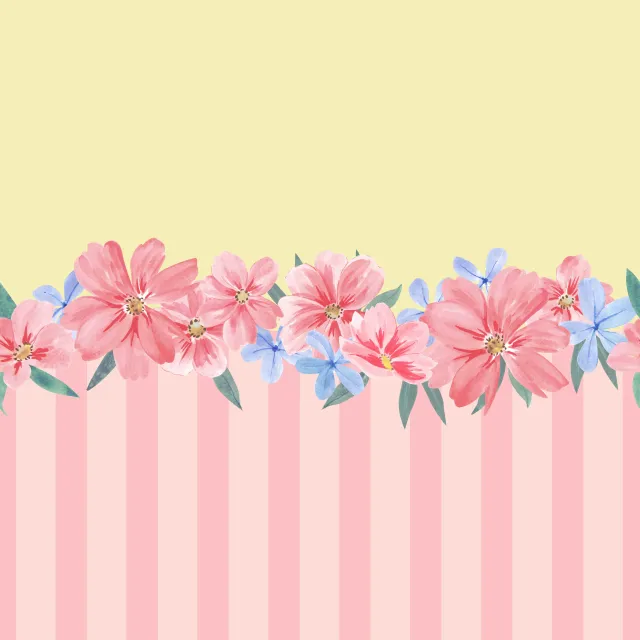 Blumenborte pink gelb