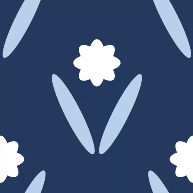 Tischdecke Kleine Blumen navy blau