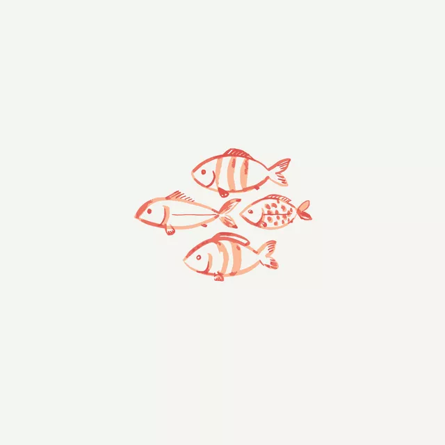 Tischset Fischschwarm coral