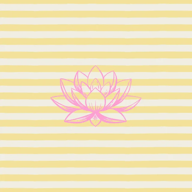 Kissen Lotus Blüte gestreift gelb