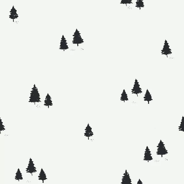 Bodenkissen Wintertrees schwarz