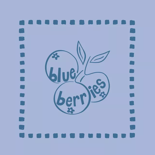 Kissen Blueberries Typographie