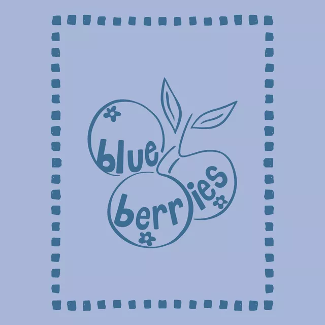 Geschirrtücher Blueberries Typographie